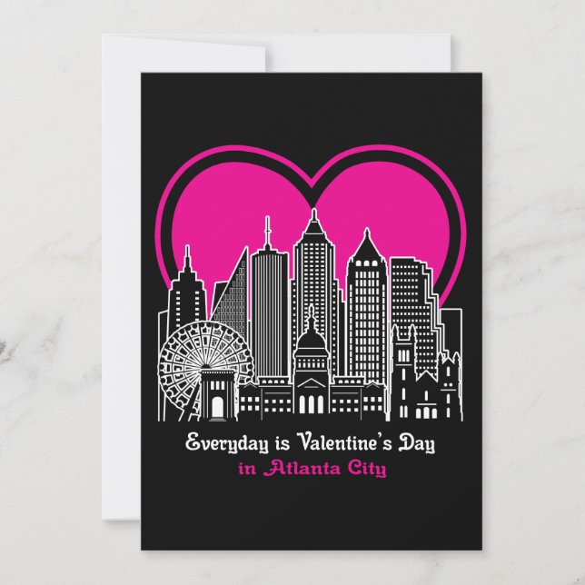Invitación El día de San Valentín en Atlanta City (Anverso)