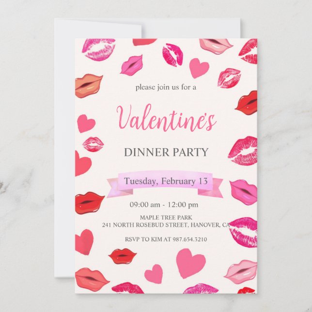 Invitación El día de San Valentín Fiesta (Anverso)