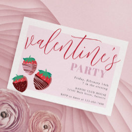 Invitación El día de San Valentín Fiesta de fresas de chocola