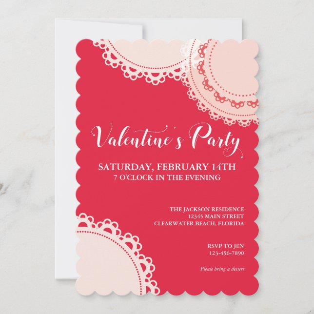 Invitación El día de San Valentín Fiesta de las dosis blancas (Anverso)