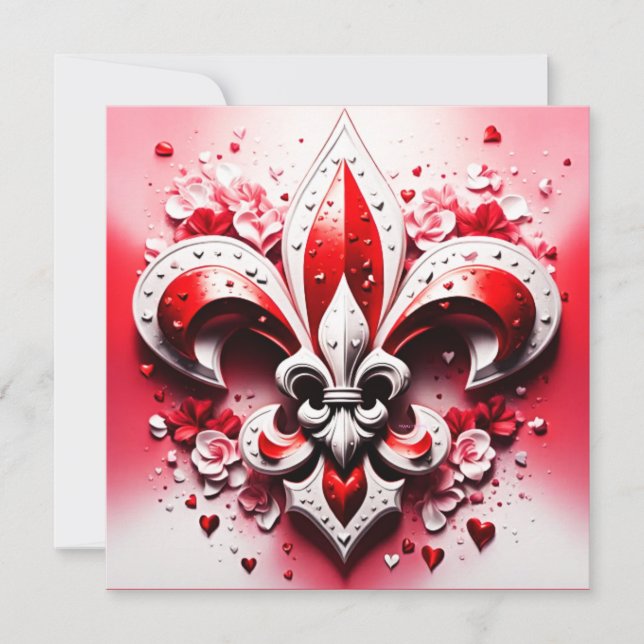 Invitación El día de San Valentín Fleur De Lis (Anverso)