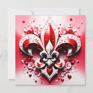Invitación El día de San Valentín Fleur De Lis