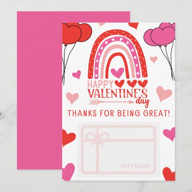 Invitación El día de San Valentín Gracias Titular De La Tarje (Anverso / Reverso)