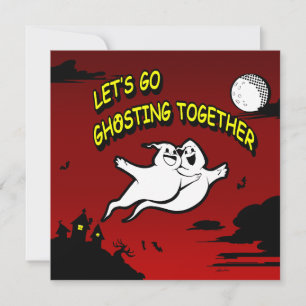 Invitación El día de San Valentín Halloween se reúne