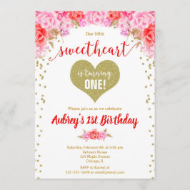 Invitación El día de San Valentín nuestro pequeño cumpleaños