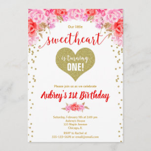 Invitación El día de San Valentín nuestro pequeño cumpleaños