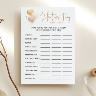 Invitación El día de San Valentín Piensa Rápido, Piensa En Ta