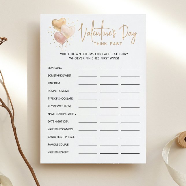 Invitación El día de San Valentín Piensa Rápido, Piensa En Ta (Subido por el creador)