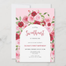 El día de San Valentín Pink Floral Arch Cumpleaños