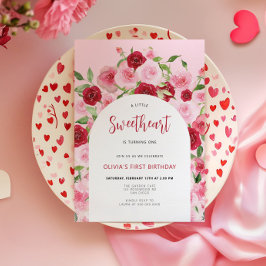 Invitación El día de San Valentín Pink Floral Arch Cumpleaños