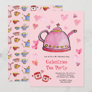 Invitación El día de San Valentín retro Galentines Tea Fiesta