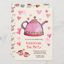 Invitación El día de San Valentín retro Galentines Tea Fiesta