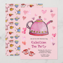 Invitación El día de San Valentín Retro Galentines Tea Ladies