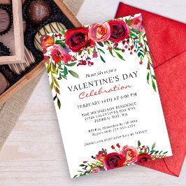 Invitación El día de San Valentín romántico Fiesta de acuarel