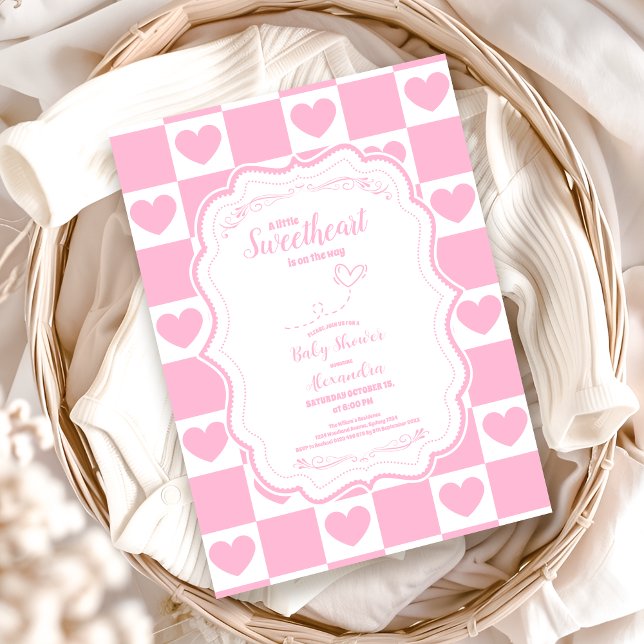 Invitación El día de San Valentín Rosado Baby Shower (Subido por el creador)