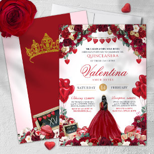 Invitación El día de San Valentín Roses Roses Dulce 15 Quince