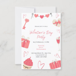 Invitación El día de San Valentín simple e ilustrado de color