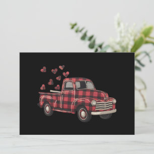 Invitación El día de San Valentín Truck Funny Buffalo Plaid L