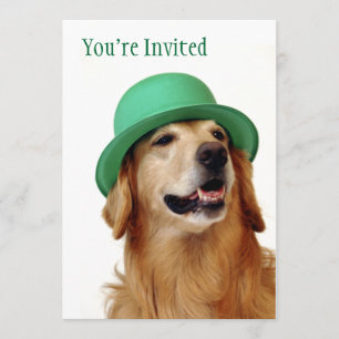 Invitación El día de St Patrick del golden retriever