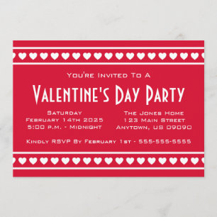 Invitación El día de Valetine de la frontera de los corazones