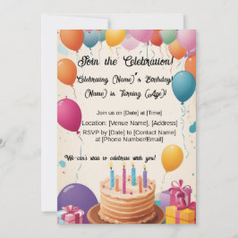Invitación ¡El Día del Aniversario lleno de globos!