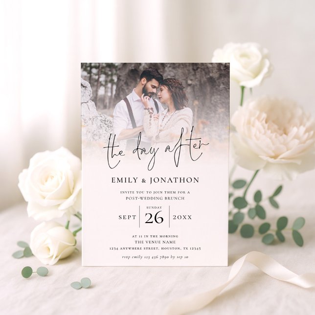 Invitación El día después del Boda de fotos Brunch (Subido por el creador)