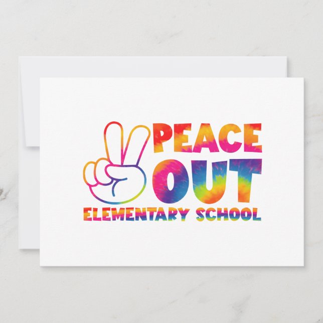 Invitación El Día Pasado, la Escuela Primaria "Peace Out" se  (Anverso)