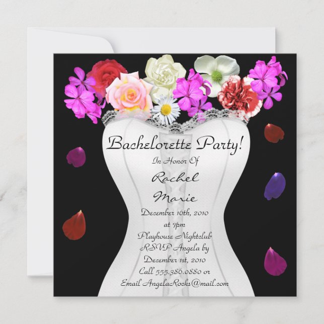 Invitación El diseñador LINDO del fiesta de Bachelorette (Anverso)