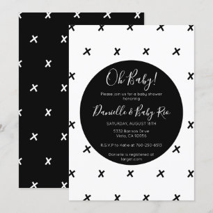 Invitación El diseño moderno de la ducha de bebé de X en blan
