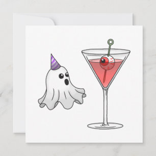 Invitación El disfraz de fantasma y fiesta de cóctel