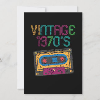 Invitación El divertido retro cassette de los años 70