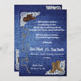 Invitación El dril de algodón, las botas y la boda