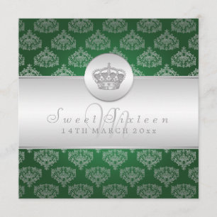 Invitación El dulce dieciséis va de fiesta verde real de la