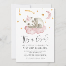 Invitación El dulce Panda Pink es un Baby Shower Chica