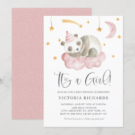 Invitación El dulce Panda Pink es un Baby Shower Chica