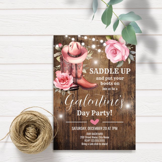 Invitación El El día de San Valentín occidental Fiesta de Gal (Subido por el creador)