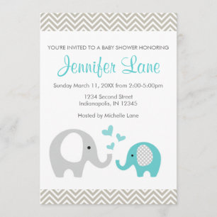 Invitación El elefante Baby Shower invita al muchacho