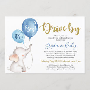 Invitación El elefante bebé manejado por un niño de Baby Show