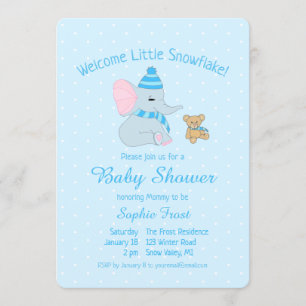Invitación El elefante bebé y el osito de peluche Baby Shower