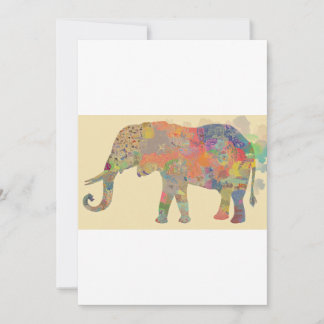 Invitación El elefante colorido arte mosaico