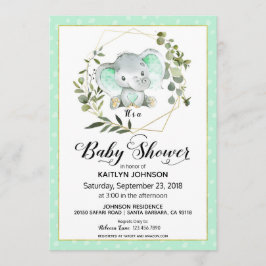Invitación El elefante moderno Baby Shower