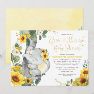 Invitación El Elefante Verano De Sunflower Maneja Por Baby Sh