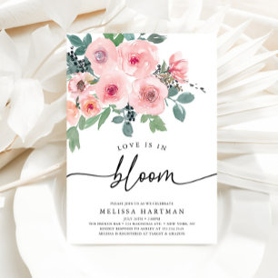 Invitación El Elegante Amor Rosa De Rubor Está En La Ducha Br