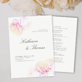 Invitación El elegante arcoiris rosado Boda de Peony Tux todo