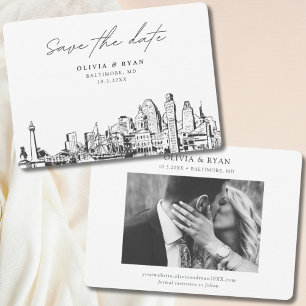 Invitación El elegante Baltimore moderno salva la fecha