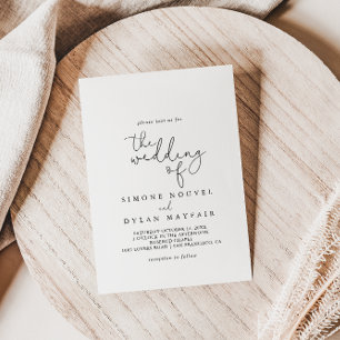 Invitación El Elegante Boda De Caligrafía Simple De Invitat