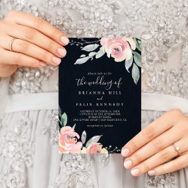 Invitación El elegante Boda floral rosa Rubor de