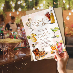 Invitación El elegante guión de la cortina de bar