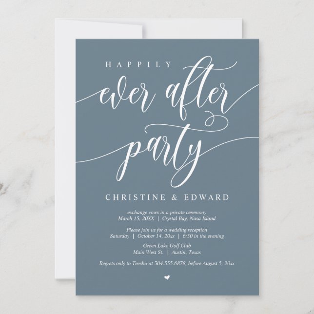 Invitación El Elopement, Afortunadamente Siempre Después Del  (Anverso)