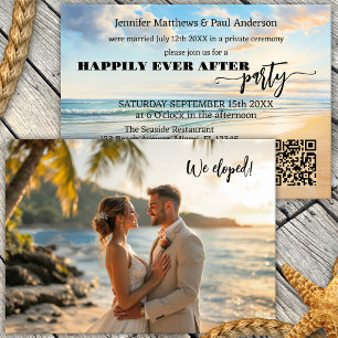 Invitación El Elopement de la playa es feliz hasta ahora desp